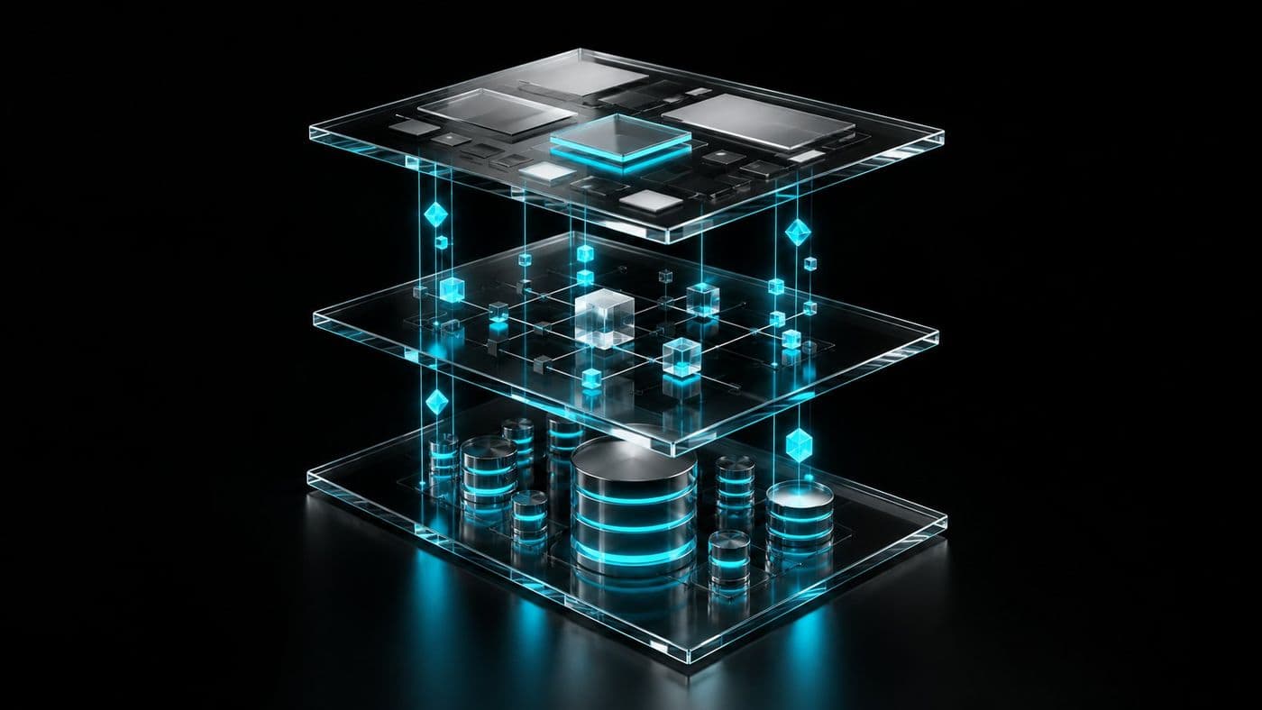 Architektur einer Web-Plattform mit Oberfläche, API und Datenbank