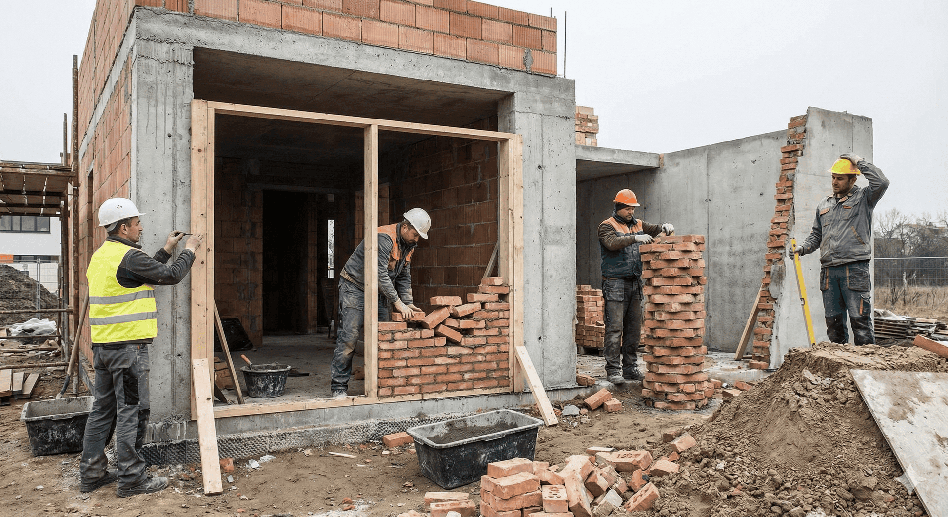 Verwirrte Bauarbeiter ohne Plan